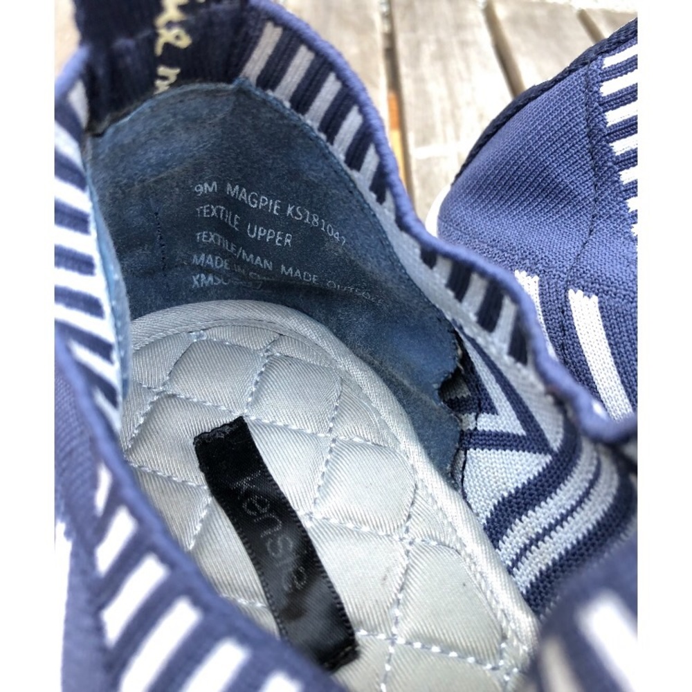 KENZIE NAVY KNIT SLIP ON SNEAKERS SZ 9 - Picture 4 of 5